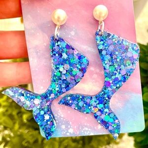 Mermaid Tail Acrylic Earrings